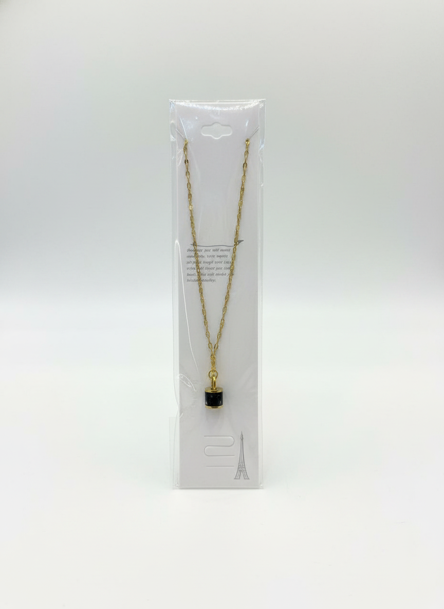 Black Circle Pendant Necklace Cartier Style